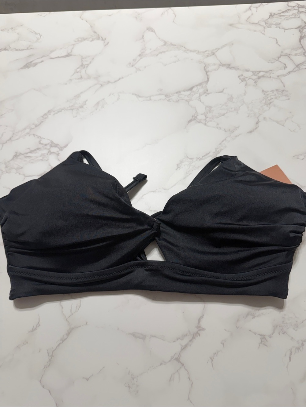 Shade & Shore Black Twist Front Bikini Top